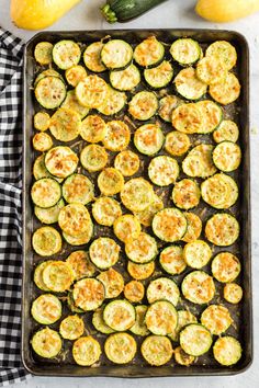 the zucchini is ready to be cooked in the oven and placed on top of the baking sheet