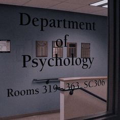 an office door with the words department of psychology on it