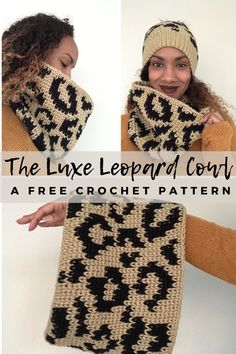 the luxe leopard cow scarf is free crochet pattern