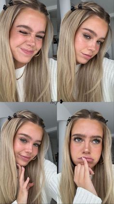 Easy Casual Hairstyles, Pretty Blonde Hair, Highlights Curly Hair, Cute Simple Hairstyles, Hair Twist Styles, Clip Hairstyles, Hair Appointment, Hot Hair Styles