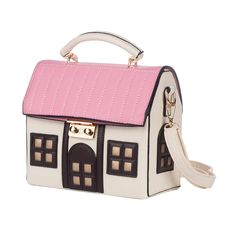 PRICES MAY VARY. 【Unique House Shaped Design】Our novelty house shaped handbags have a special color-blocking design to make you stand out from the crowd. It can be used as purse, shoulder bag, messenger bag, crossbody bag, also can be carried as a mini handbag. 【Large Capacity but Small Size】8.7 x 4.1 x 7.5 inches (22 x 10.5 x19 cm). The cute shoulder bag has large capacity but small size for your daily necessity such as cell phone, lipstick, makeups, cards and etc. Inside with smooth material t Cute Shoulder Bag, Novelty Purses, Unique Handbags, Unique Purses, Purse For Women, Mini Handbag, Novelty Bags, Embroidered Bag, Mini Handbags