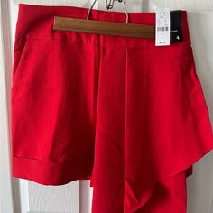 Nwt Size 4 New York & Company Shorts In Red. They Have A Sash On The Front Left Side, Silver Zipper Closure On The Back, 2 Front And 2 Back Pockets (Back Pockets Are Still Stitched Shut So Will Need To Be Opened With Seam Ripper). Very Cute, New And Unworn, Just No Longer My Size. Red Short Skort With Built-in Shorts, Red Summer Skort With Built-in Shorts, Red Short Length Bottoms For Night Out, Red Skort With Built-in Shorts, Red Spring Short Pants, Red Short Length Bottoms For Spring, Chic Stretch Red Shorts, Chic Red Stretch Shorts, Red Spring Shorts