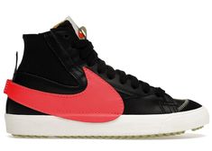 Check out the Nike Blazer Mid 77 Jumbo Black Bright Crimson available on @StockX Nike Blazer Mid 77 Jumbo, Converse X Cdg, Jordan 1 Green, The North Face 1996, North Face 1996, Converse New, Nike Blazer Mid 77, Fitting Room, Nike Blazer Mid