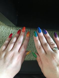 Pride Nails 🌈 - RedditLaqueristas Lgbt Nails, Rainbow Pride Nails, Lgbtq Nails, Pride Hair, Pride Ideas, Nail Art Christmas