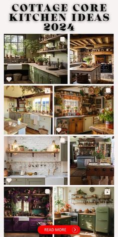 a collage of photos with the words cottage goree kitchen ideas 2012 on it