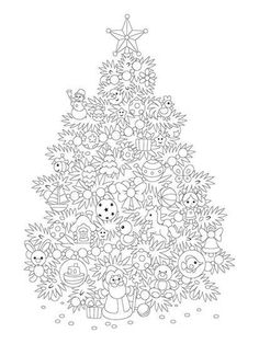 a christmas tree with animals and stars on it