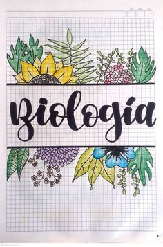 a drawing with flowers and the word bieleoga written in cursive writing