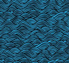 an abstract blue and black background with wavy lines in the shape of waves, ornament