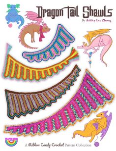 the dragon tail shawls pattern is shown