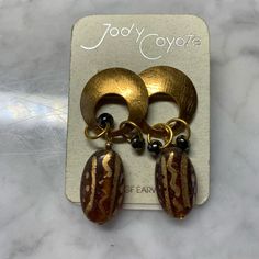 Jody Coyote Tribal Look Brass Gold Filled Posts Handmade In Usa Dangle Style Vtg Brown Gold, Gold Filled, Brass, Jewelry Earrings, Women Jewelry, Women Shopping, Gold, Color