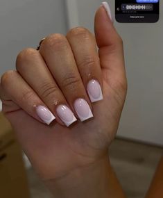 Nail Fill In Acrylic Ideas, Short Classy Nails, Blush Pink Nails, Licensed Cosmetologist, Overlay Nails, Acrylic Overlay, Milky Nails, Acrylic Toe Nails, Basic Nails