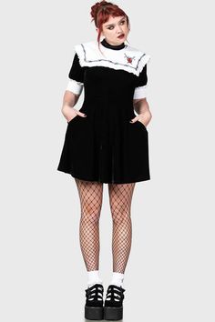 Cora Dress Frilly Collar, White Platforms, Killstar Clothing, Killstar Dress, Alternative Dress, Fishnet Leggings, 2010 Fashion, Mesh Maxi Dress, Dresses Xxl