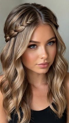 Chic Aesthetic updo hairstyles braids Ideas for Aesthetic updo hairstyles braids with high bun 👸 Wedding Hair Aesthetic, Low Bun With Braids, Braids Wedding Hair, Updo Hairstyles Braids, Aesthetic Updo Hairstyles, Bun With Braids, Braids Wedding, Boho Chic Hairstyles, Braids Ideas