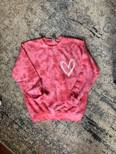 Scribble Heart, Tie Dye Crewneck Sweatshirts, Tie Dye Crewneck, Red Tie Dye, Purple Crewneck, Valentines Day Sweatshirt, Rit Dye, Pastel Tie Dye, Tie Dye Diy