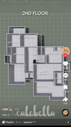 the floor plan for an apartment with two floors, and one room on each side