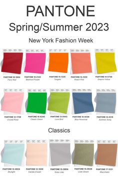 the pantone spring / summer 2013 color guide for new york fashion week is here