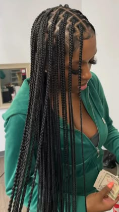 Small Braids Large Parts, Large Parts Small Box Braids, Knotless Braids For Vacation, Rectangle Part Box Braids, Smeduiem Knotless Long, Middle Part Box Braids Hairstyles, Small Medium Knotless Braids Long, 42 Inch Braids, Small Medium Box Braids Mid Back