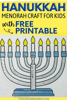 the hanukkah menorah craft for kids with free printable