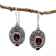 Unique Sterling Silver Dangle/gemstone Earring/bali Handmade - Etsy Ornate Oval Sterling Silver Earrings, Silver Oval Earrings With Intricate Design, Bohemian Sterling Silver Oval Earrings, Traditional Silver Oval Earrings, Bohemian Oval Sterling Silver Earrings, Gemstone Earrings Dangle, Embroidered Tote Bag, Embroidered Tote, Oval Earring