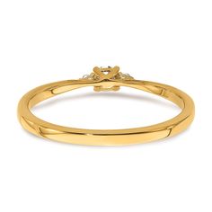 This exquisite 14k yellow gold ring is a symbol of everlasting love and commitment. Featuring a brilliant round diamond solitaire, this ring is a timeless choice for a first promise or engagement. The diamond's fire and brilliance are showcased in the classic four-prong setting, allowing the stone to catch the light from every angle. Crafted from high-quality 14k yellow gold, this ring is designed to last a lifetime. Whether you're proposing or celebrating a milestone, this ring is a beautiful r Gold Diamond Ring With Brilliant Cut For Promise, Yellow Gold Stackable Solitaire Rings With Cubic Zirconia, Gold Round Cut Diamond Ring With Single Diamond, Gold Diamond Promise Ring With Round Cut, Classic Gold Birthstone Ring With Single Diamond, Gold Stackable Rings With Center Stone, Gold Diamond Ring With Single Round Cut, Formal Gold Stackable Rings With Center Stone, Gold Birthstone Ring With Single Diamond For Promise