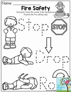 fire safety worksheet for children to practice their handwriting and writing skills with pictures