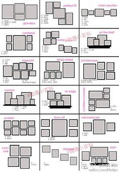 several squares and rectangles are shown in black and white, each with different shapes