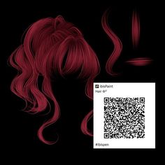 a woman with red hair has a qr code