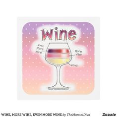 a wine glass with the words wine on it, and an image of a rainbow - hued background