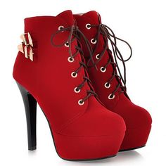 Product hugerect 290400 112265 1411755943 aab75cfb7aa3217669ec0640dec36532 large Platform Boots Women, High Heel Stiefel, Womens Designer Boots, Lace Up High Heels, Red High Heels, Red High, High Heel Boots Ankle, Platform High Heels, Fashion High Heels