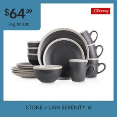 stone and plain serenty 16 piece dinnerware set $ 64 99 reg $ 100 00