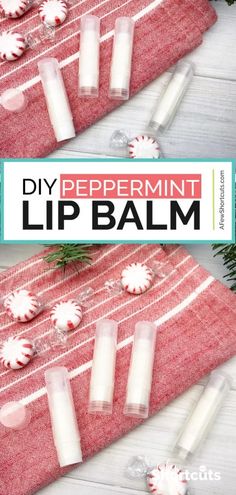 Move over Burt! Learn just how simple it is to make this natural DIY Peppermint Lip Balm right in your own kitchen! So much fun and it turns out perfectly! | @AFewShortcuts #diy #peppermint #beauty #essentialoils #homemade Diy Peppermint Lip Balm