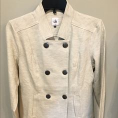 Size Small. New. Never Worn. Pockets. Nonsmoking Home. No Trades. No Lowball Offers. Casual Cream Winter Blazer, Casual Cream Blazer For Winter, Casual Neutral Blazer With Buttons, Casual Cream Blazer For Fall, Casual Neutral Blazer For Winter, Casual Fitted Neutral Outerwear, Fitted Neutral Casual Outerwear, Fall 2015, Blazer Suit