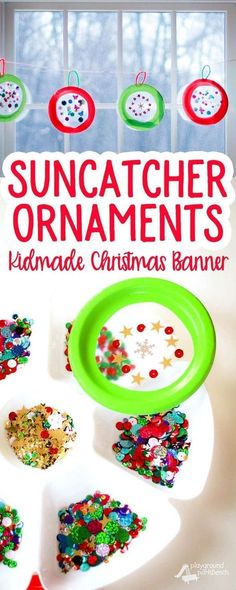 the suncather ornaments christmas banner is shown