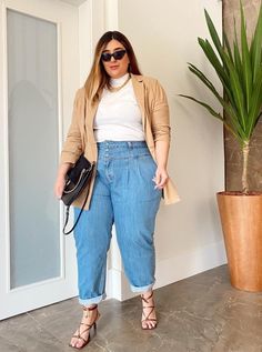 Chubby Outfits, Casual Plus Size Outfits, Plus Size Outfits Casual, Outfits Gorditas, Plus Zise, Plus Size Chic, Slouchy Jeans