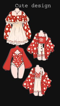 the sewing pattern for a girls'dress and jacket, with polka dots on it