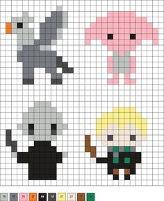 an image of pixel art with different characters