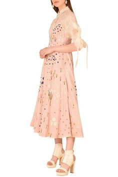 Shop for Sahil Kochhar Pink Rayon Embroidered Midi Dress for Women Online at Aza Fashions Sahil Kochhar, Dusty Pink Dress, Dusty Pink Dresses, Midi Dress Pink, Midi Dress For Women, Applique Work, Embroidered Midi Dress, Pink Midi Dress, Sweetheart Neck