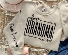 Great Grandma Shirt Ideas, Grandma Cricut Shirts, Grandma Shirts Vinyl, Grandma Shirt Ideas, Sleeve Shirt Design, Svg Grandma, Best Grandma Ever, Grandma Svg, Mug Svg