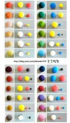 there are many different colored balls on the wall