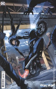 the cover to nightwing vol 2, featuring an image of a man on a motorcycle