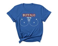 a blue t - shirt with the words buffalo on it