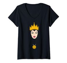 PRICES MAY VARY. Officially Licensed Disney Apparel 21PRDV00006A-001 Lightweight, Classic fit, Double-needle sleeve and bottom hem Disney Apparel, Disney Villain Shirt, Big Face, Evil Queen, Disney Outfits, Disney Villains, Branded T Shirts, V Neck T Shirt, Top Styles