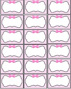 printable pink bow tie name tags