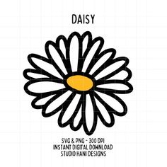 daisy svg and png - 500 dpi instant digital printable design