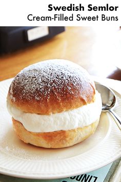 a close up of a pastry on a plate