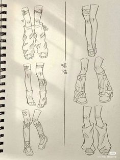 some drawings of different types of shoes