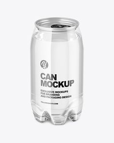 an empty can mockup on a white background