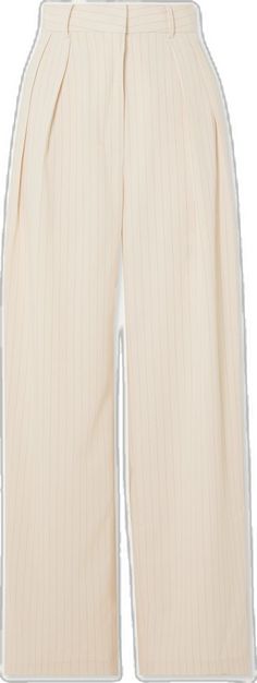 Spring Wide Leg Pants With Vertical Stripes For Work, Striped Wide-leg Pants For Business Casual, Spring Vertical Stripes Ankle-length Pants, Spring Ankle-length Pants With Vertical Stripes, Chic Striped Tapered Leg Pants, Elegant Summer Pinstripe Pants, Elegant Pinstripe Pants For Summer, Chic Tailored Bottoms With Vertical Stripes, Elegant White Striped Pants