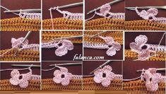 the steps to crochet flowers are shown