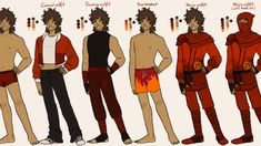 an image of some guys with different outfits and body parts in the style of avatars